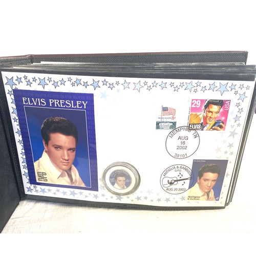 430 - Folder of Elvis Presley first day covers with coins approx 30 in total