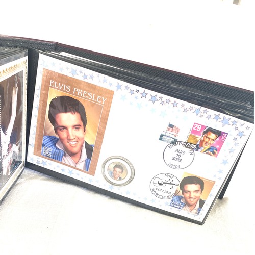 430 - Folder of Elvis Presley first day covers with coins approx 30 in total