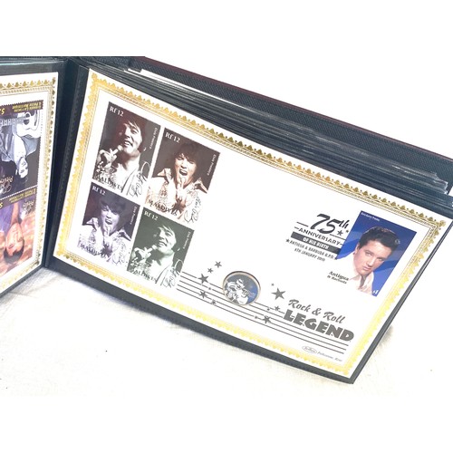 430 - Folder of Elvis Presley first day covers with coins approx 30 in total