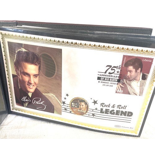 430 - Folder of Elvis Presley first day covers with coins approx 30 in total