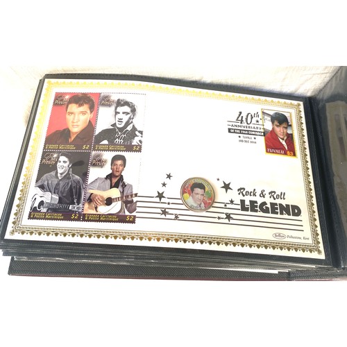 430 - Folder of Elvis Presley first day covers with coins approx 30 in total