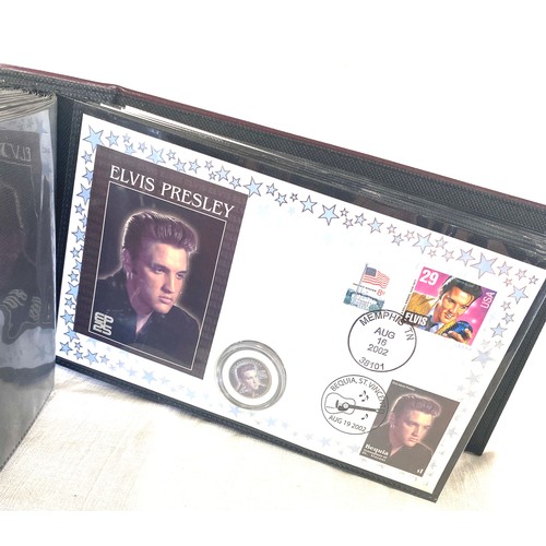 430 - Folder of Elvis Presley first day covers with coins approx 30 in total