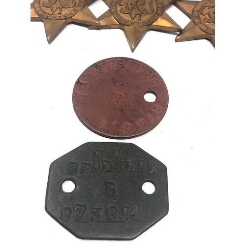 505 - ww2 GV.1 mounted medal group & ID tag territorial named 873614 bmbr f.a bradshaw r.a matching i.d ta... 