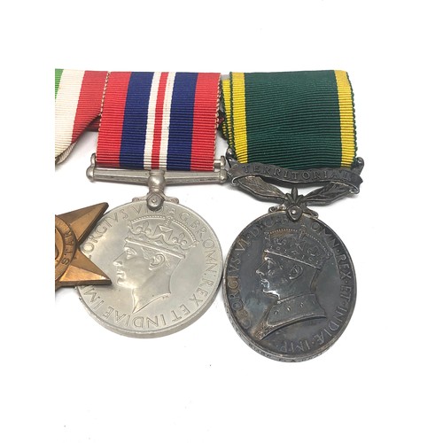 505 - ww2 GV.1 mounted medal group & ID tag territorial named 873614 bmbr f.a bradshaw r.a matching i.d ta... 