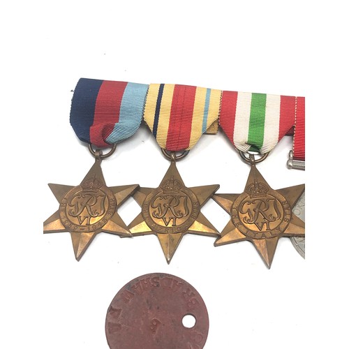 505 - ww2 GV.1 mounted medal group & ID tag territorial named 873614 bmbr f.a bradshaw r.a matching i.d ta... 