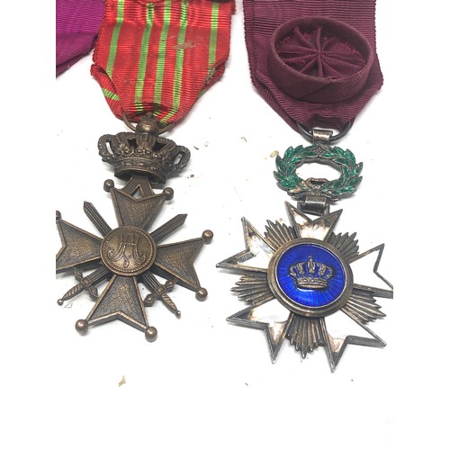 510 - 4 belgium medals inc order of leopold -order of the crown  and croix de guerre