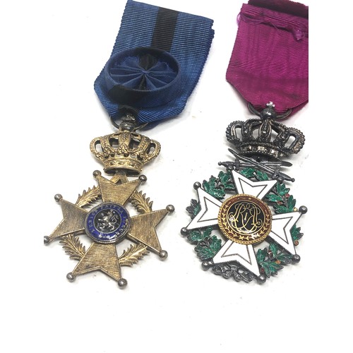 510 - 4 belgium medals inc order of leopold -order of the crown  and croix de guerre