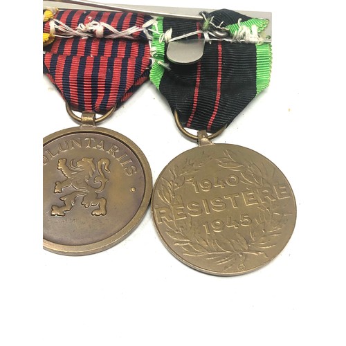 512 - ww2 mounted medal group inc french & belgium medals resistance volunteers etc