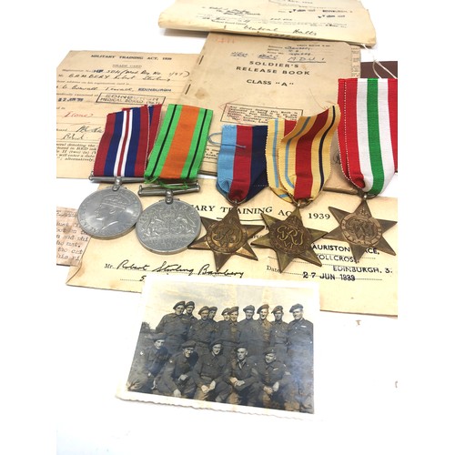 518 - ww2 army group medals original paperwork inc release book & medals paperwork named tp r.s.bambery se... 