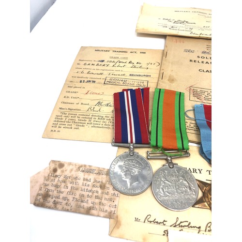 518 - ww2 army group medals original paperwork inc release book & medals paperwork named tp r.s.bambery se... 