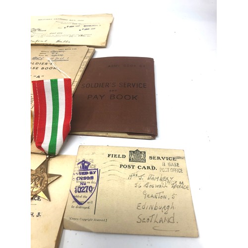 518 - ww2 army group medals original paperwork inc release book & medals paperwork named tp r.s.bambery se... 