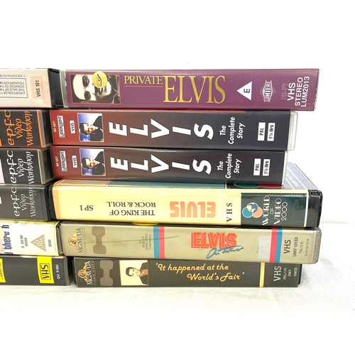 349 - Selection of 18 Elvis Presley VHS Videos includes Sundays with Elvis,From Memphis to Vegas, Private ... 