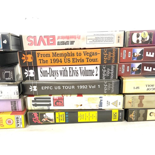 349 - Selection of 18 Elvis Presley VHS Videos includes Sundays with Elvis,From Memphis to Vegas, Private ... 