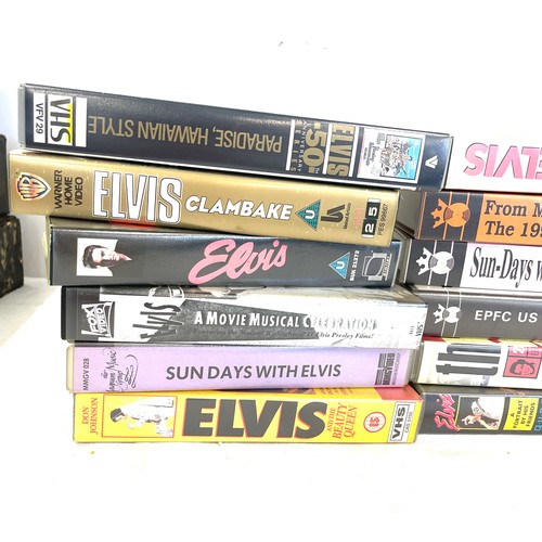 349 - Selection of 18 Elvis Presley VHS Videos includes Sundays with Elvis,From Memphis to Vegas, Private ... 