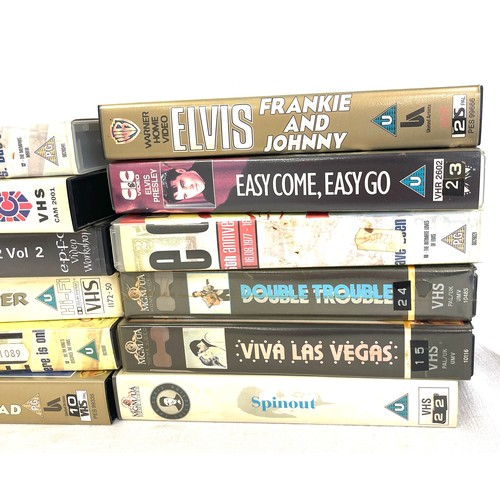 350 - Selection of 18 Elvis Presley VHS Videos includes The Lost Show, Stay Away Joe, Elvis 56 in the begi... 