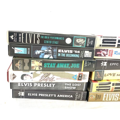 350 - Selection of 18 Elvis Presley VHS Videos includes The Lost Show, Stay Away Joe, Elvis 56 in the begi... 