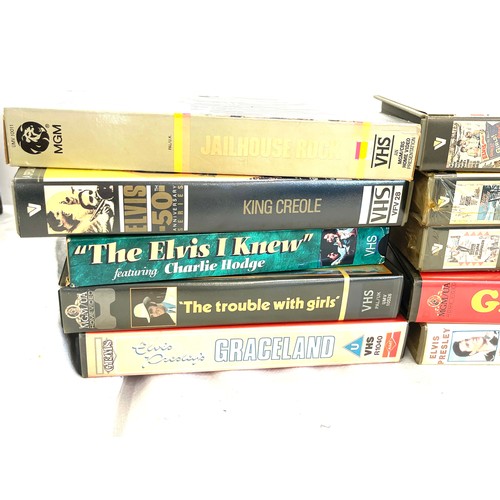 351 - Selection of 18 Elvis Presley VHS Videos includes The Early days, The Elvis i Knew,  Graceland etc