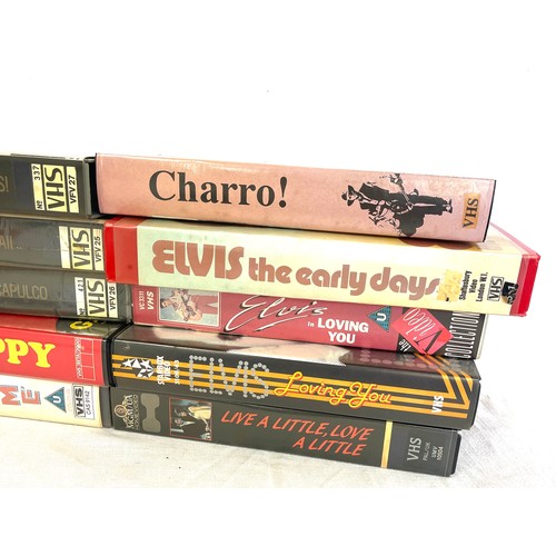 351 - Selection of 18 Elvis Presley VHS Videos includes The Early days, The Elvis i Knew,  Graceland etc