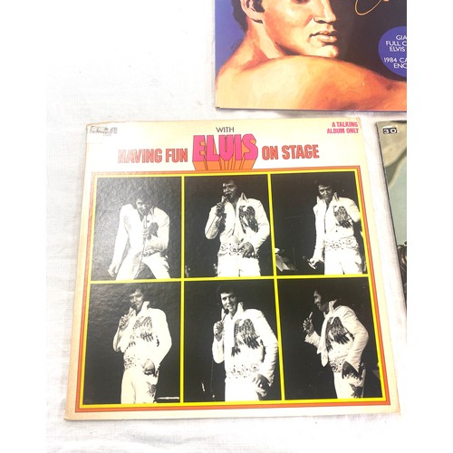 198 - 3 Elvis Presley records includes Having Fun With Elvis On Stage, Elvis Blue and Elvis ECP-101