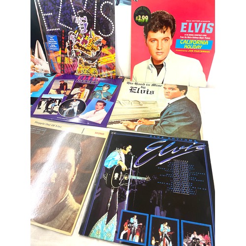 214 - Selection of 12 Elvis Presley records includes How Great Thou Art, His Hand In Mine, Hareem Holiday,... 