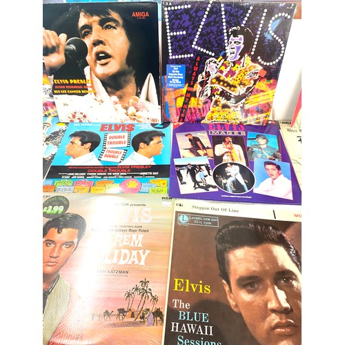 214 - Selection of 12 Elvis Presley records includes How Great Thou Art, His Hand In Mine, Hareem Holiday,... 