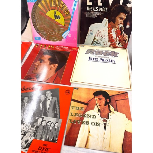 223 - Selection of 12 Elvis Presley records includes Aloha From Hawaii, Komar Laszlo, His First live Recor... 