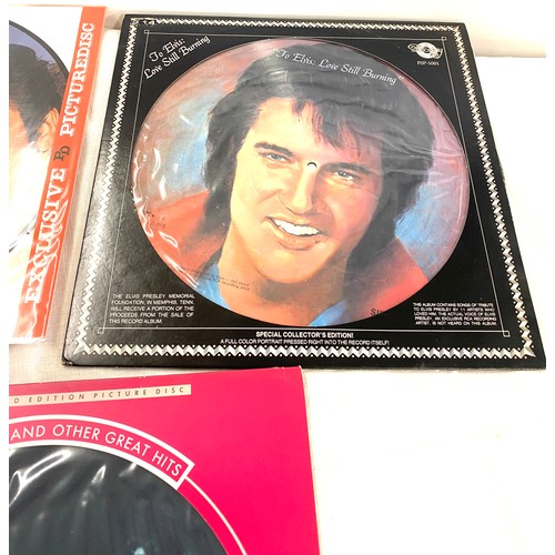 206 - Selection of Elvis Presley Picture discs includes Love Still Burning The Gospel Song etc