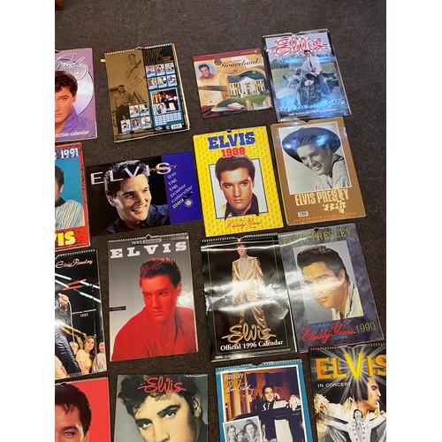 377 - Large selection of Elvis Presley collectors calendars includes years 1991, 1988, 2001 etc