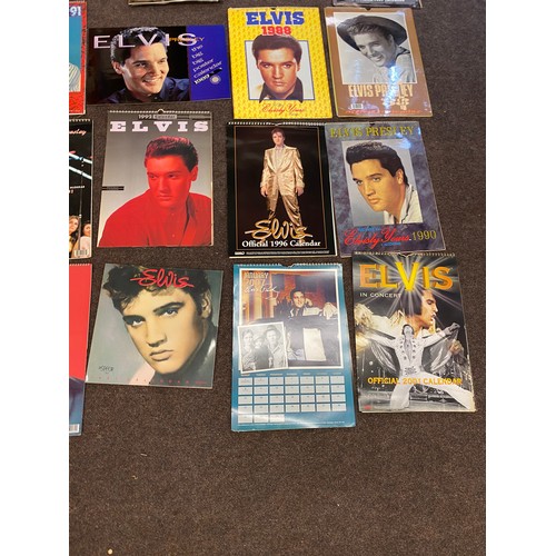 377 - Large selection of Elvis Presley collectors calendars includes years 1991, 1988, 2001 etc