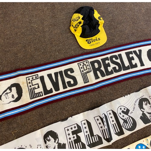 425 - Selection of 7 Elvis Presley concert memorabilia scarfs Includes Elvis the king etc