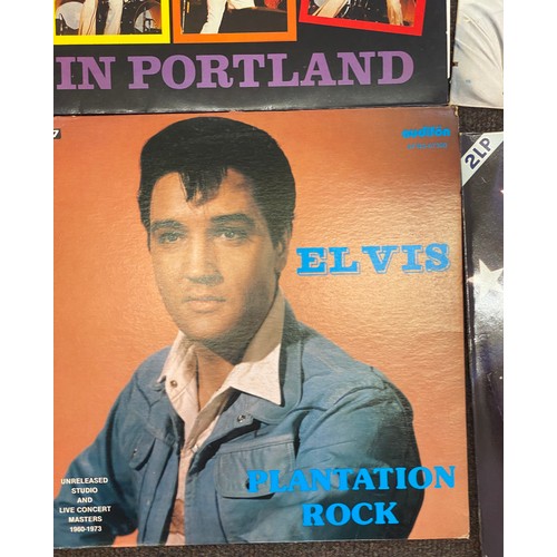 221 - 4 Elvis Presley records includes Elvis One Night In Portland, One night with Elvis Paradise Hawaiian... 