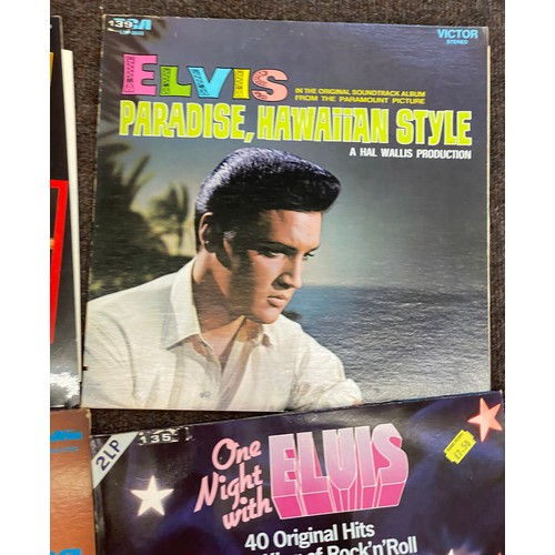 221 - 4 Elvis Presley records includes Elvis One Night In Portland, One night with Elvis Paradise Hawaiian... 