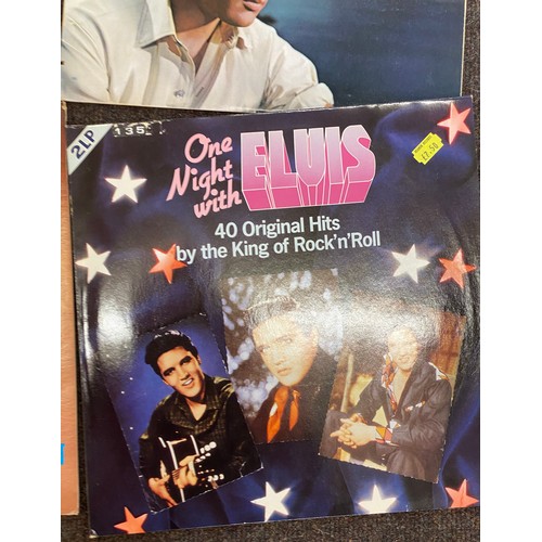 221 - 4 Elvis Presley records includes Elvis One Night In Portland, One night with Elvis Paradise Hawaiian... 