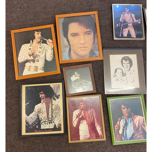 332 - Large selection of Elvis Presley framed prints