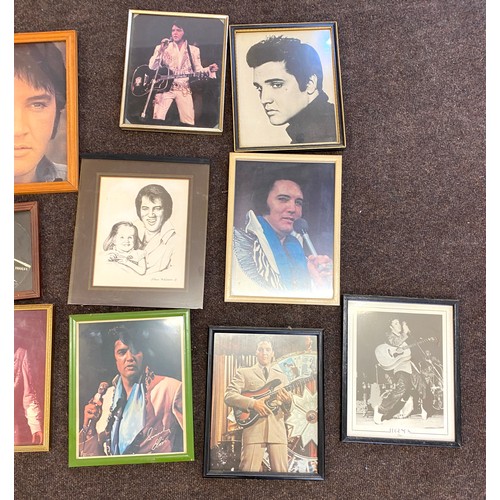 332 - Large selection of Elvis Presley framed prints