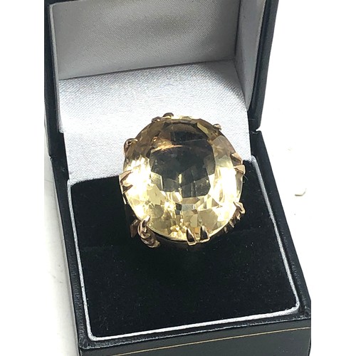 105 - 9ct gold citrine cocktail ring (19.3g)