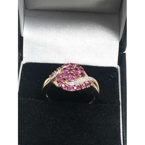 79 - 9ct gold ruby & diamond  ring (3.9g)