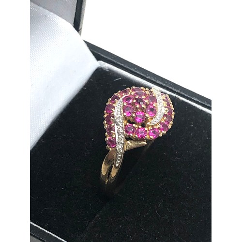 79 - 9ct gold ruby & diamond  ring (3.9g)