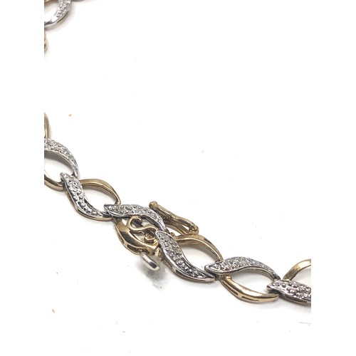 71 - 9ct gold diamond bracelet (4.2g)