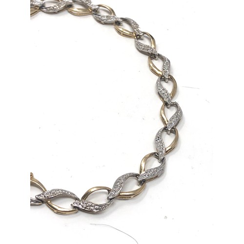 71 - 9ct gold diamond bracelet (4.2g)