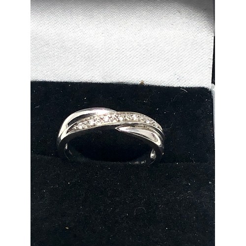 91 - 9ct white gold diamond ring (3.2g)