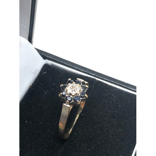 68 - 9ct gold  sapphire & diamond ring (1.5g)