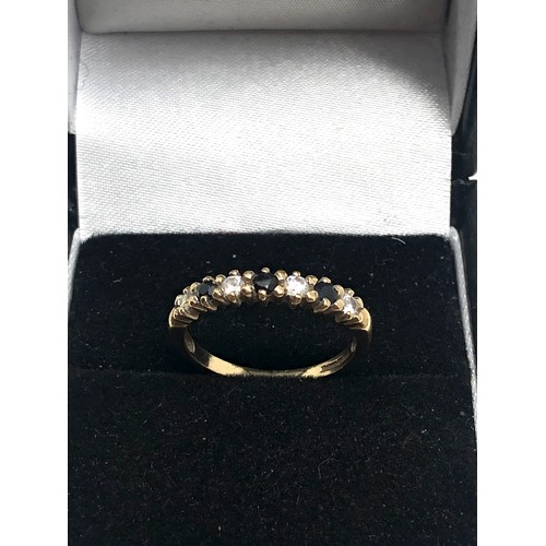 78 - 9ct gold vintage sapphire & cz ring (1.5g)