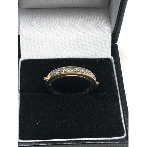 116 - 9ct gold diamond  ring with internal message 'i love you' (3.2g)