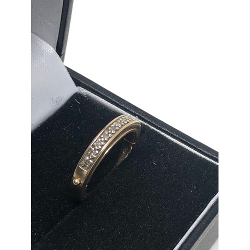 116 - 9ct gold diamond  ring with internal message 'i love you' (3.2g)