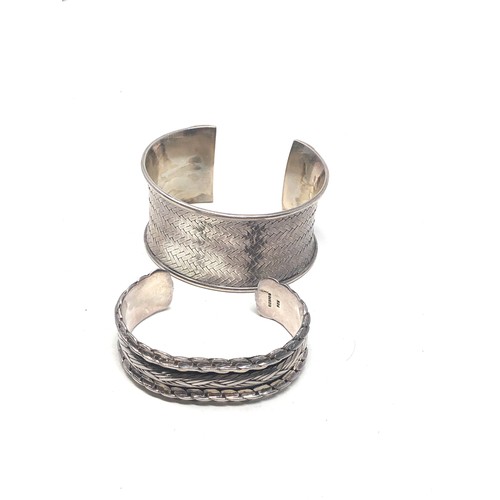 469 - 2 X Sterling Silver Chunky Bangles  (112g)