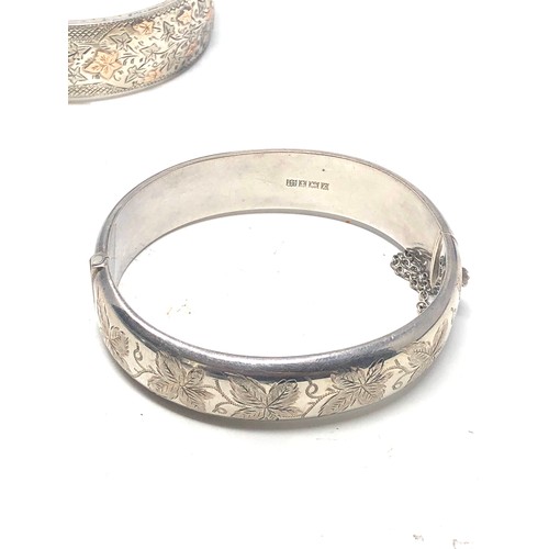 470 - 2 X Sterling Silver Vintage Bangles  (52g)