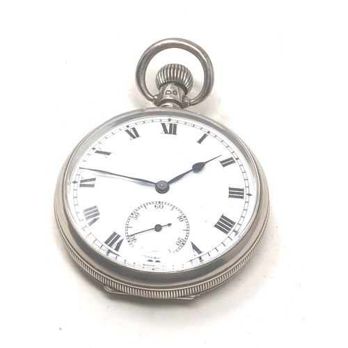 497 - Silver open face pocket watch dennison silver case the watch is ticking