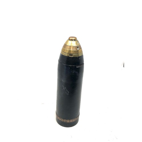 516 - ww1 era inert shell with brass fuse top