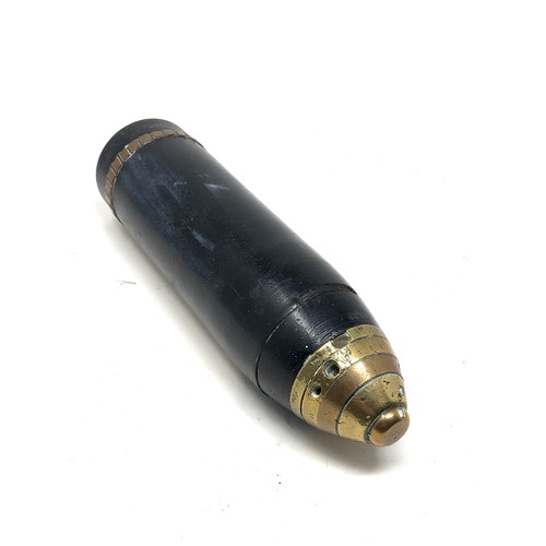 516 - ww1 era inert shell with brass fuse top